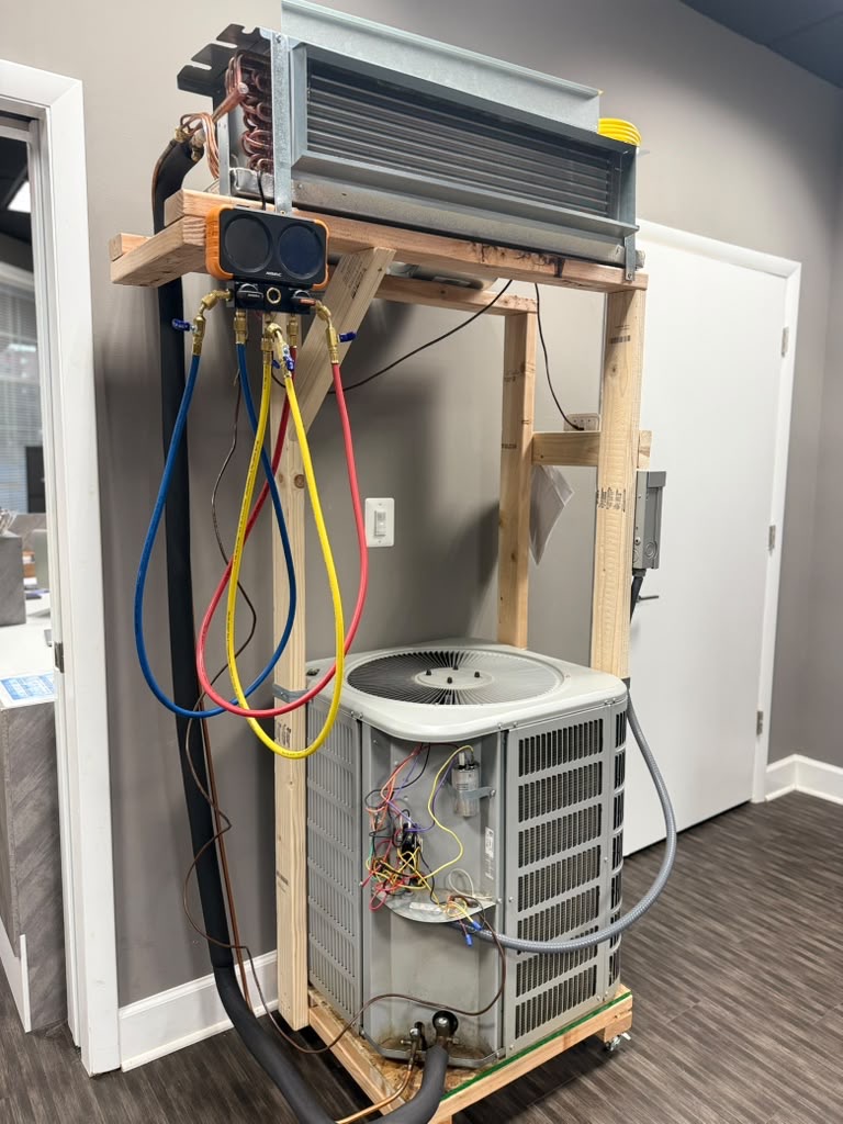 HVAC condenser training rig